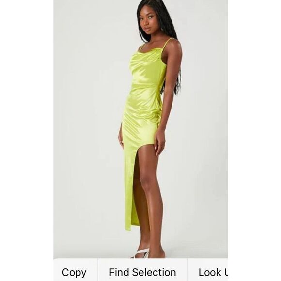 Forever 21 Satin Asymmetrical Maxi Dress Sz m - Picture 3 of 4